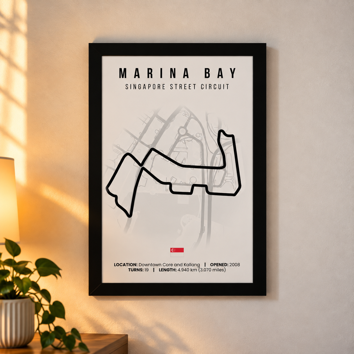 Marina Bay F1 Circuit Poster (A4)