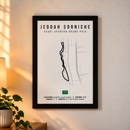 Jeddah Corniche F1 Circuit Poster (A4)