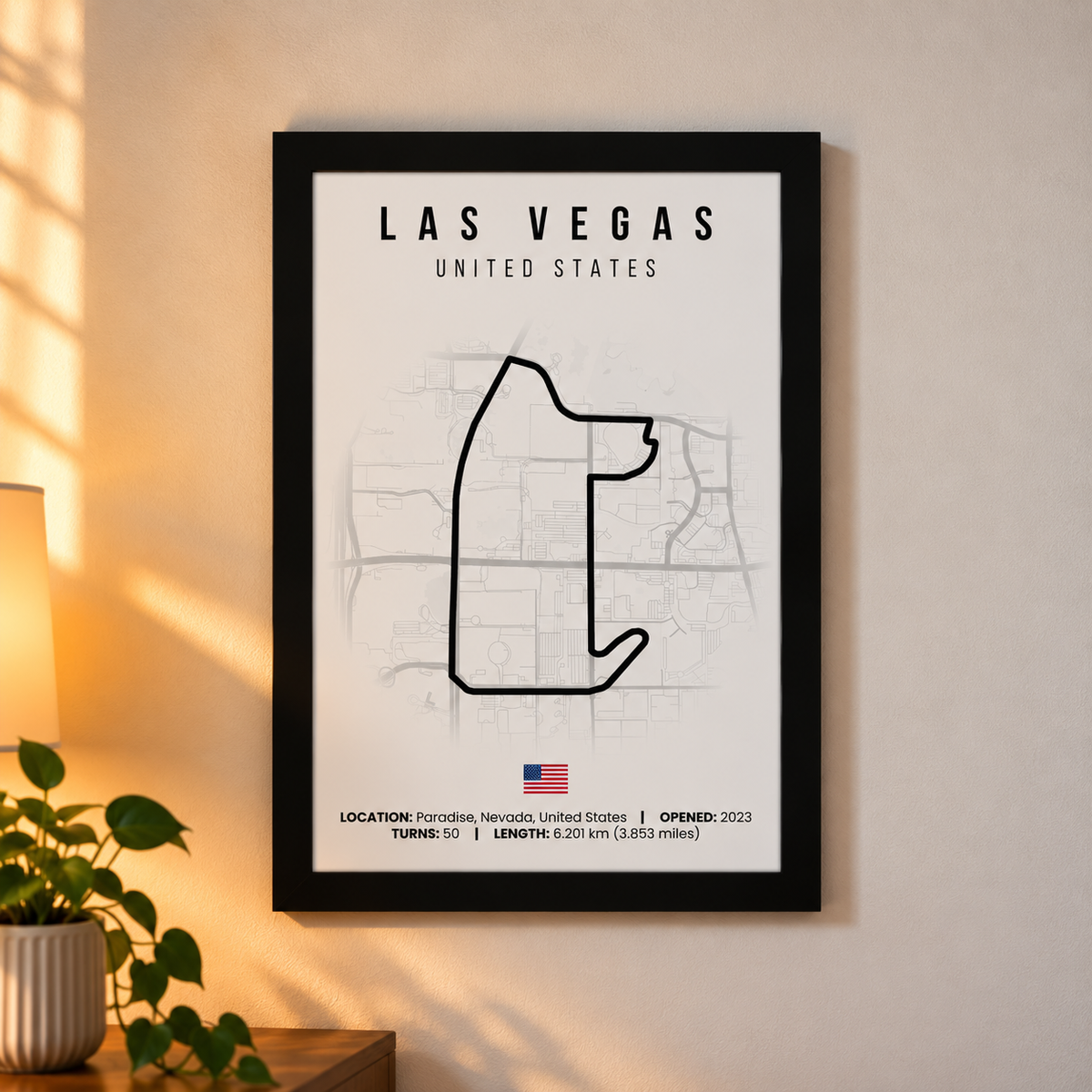 Las Vegas F1 Circuit Poster (A4)