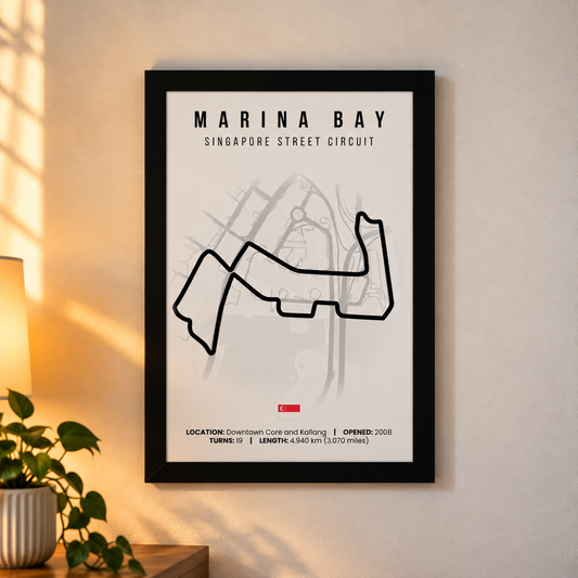 Marina Bay F1 Circuit Poster (A4)