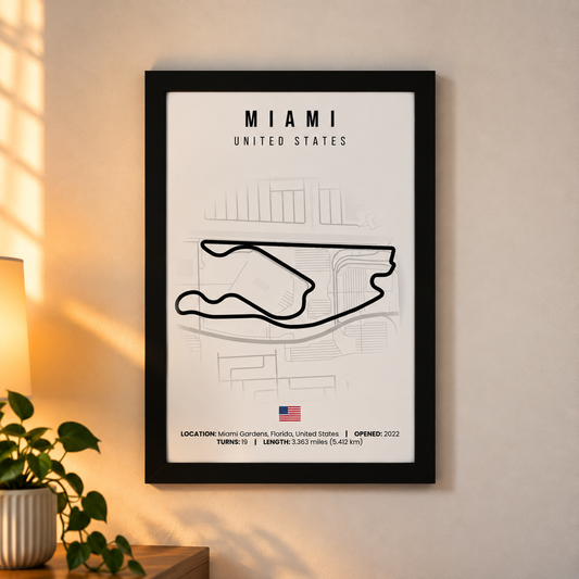 Miami F1 Circuit Poster (A4)