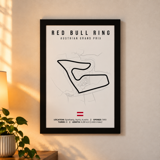 Red Bull Ring F1 Circuit Poster (A4)
