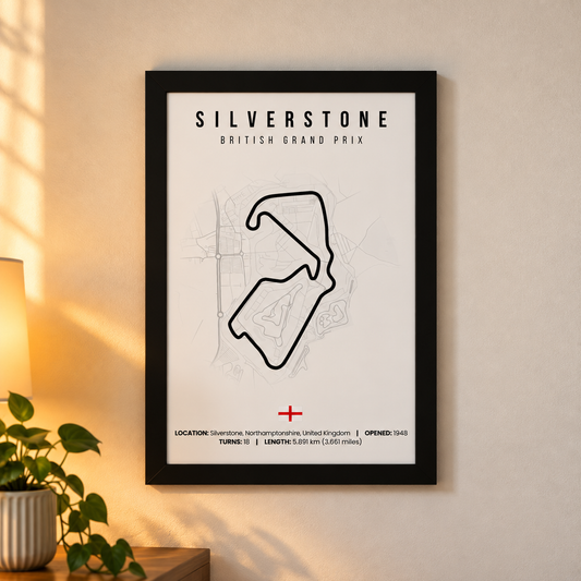 Silverstone F1 Circuit Poster (A4)